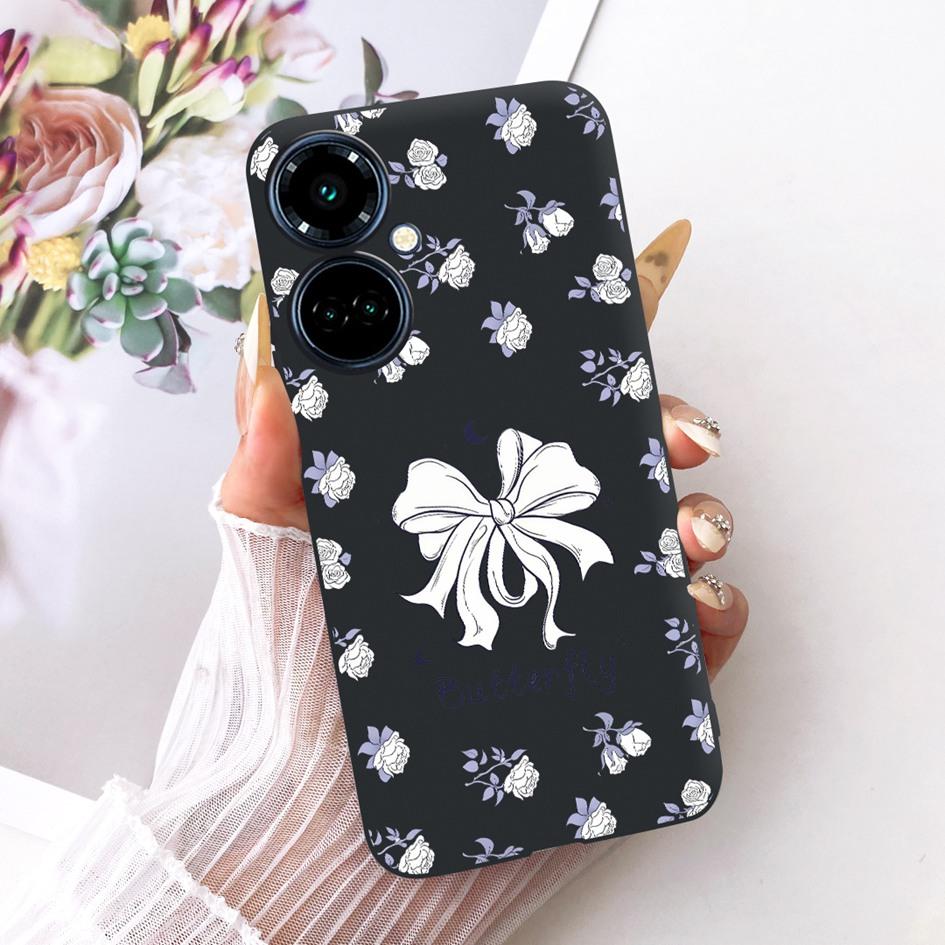 For Tecno Camon 19 Pro CI8 Case Camon19 Pro 5G CI7n Cover Pretty Butterfly Soft Silicone Black Cover For Tecno Camon 19 Neo Etui