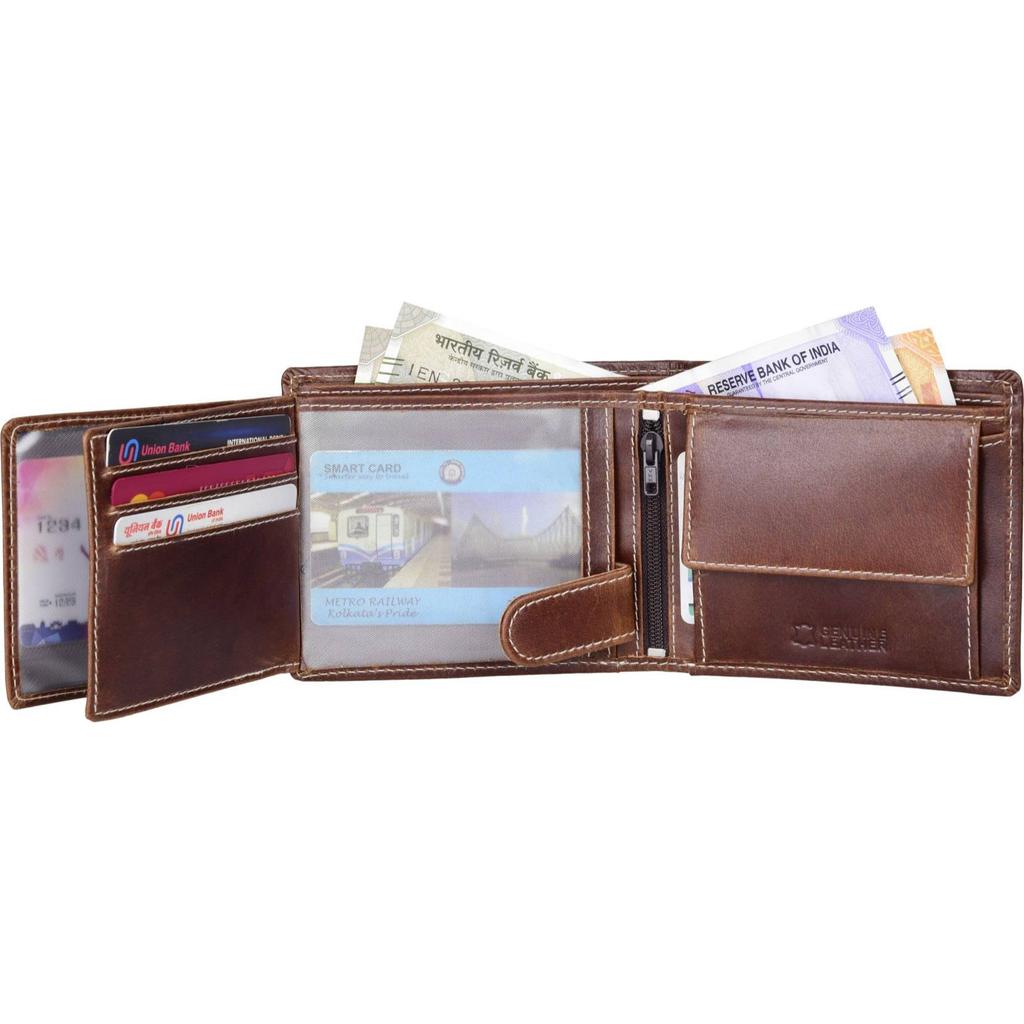 Men Casual, Formal, Trendy Genuine Leather RFID Wallet - Regular Size (6 Card Slots)