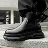 Leather Ankle Boots For Man Genuine Leather Big Size Boots High Quality Designer Casual Formal Outdoor Boots Platform