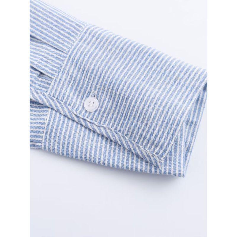 Kaslead New Arrival Women's Clothing Fashion Style Fashion Casual Minimalist with Striped Style with Pockets Shirt 3232232
