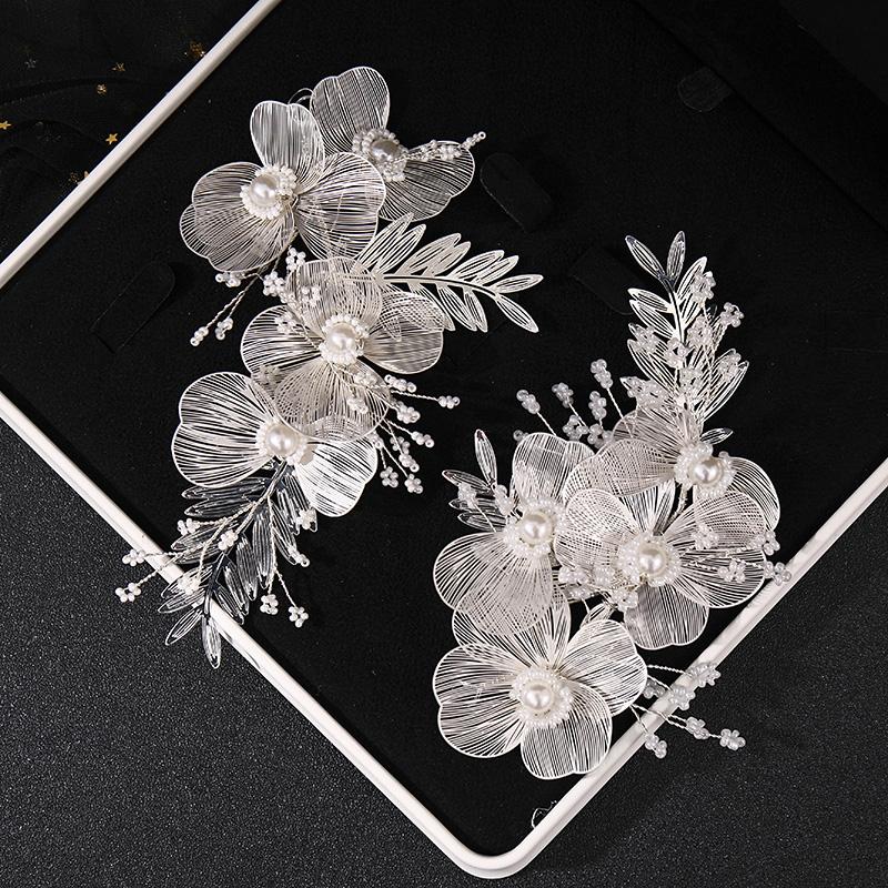 Bridal Wedding Headband Flower Pearl Hairpin Hair Accessories for Women Hair Jewelry Party Bride Headpiece Bridesmaid Gift noiva