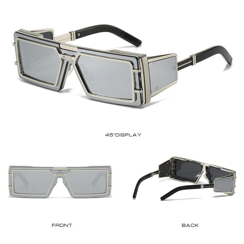 

New Fashion Sunglasses Advanced Metal Square Punk Sunglasses Future Technology Style Outdoor Street Shootin UV400