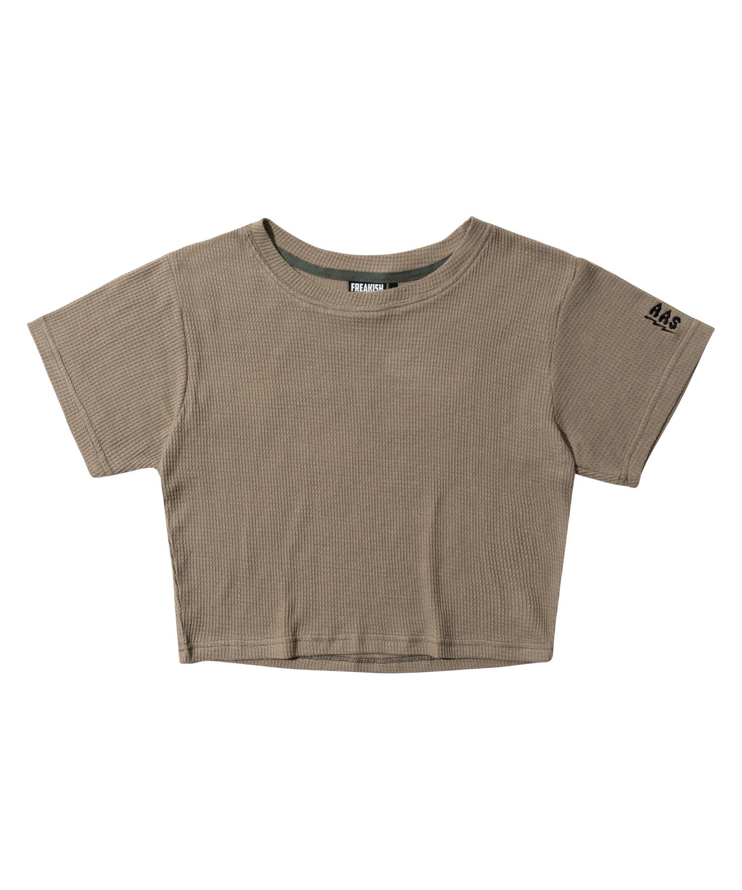 Freakish Building Namib Waffle Crop Top (Khaki) Khaki/1