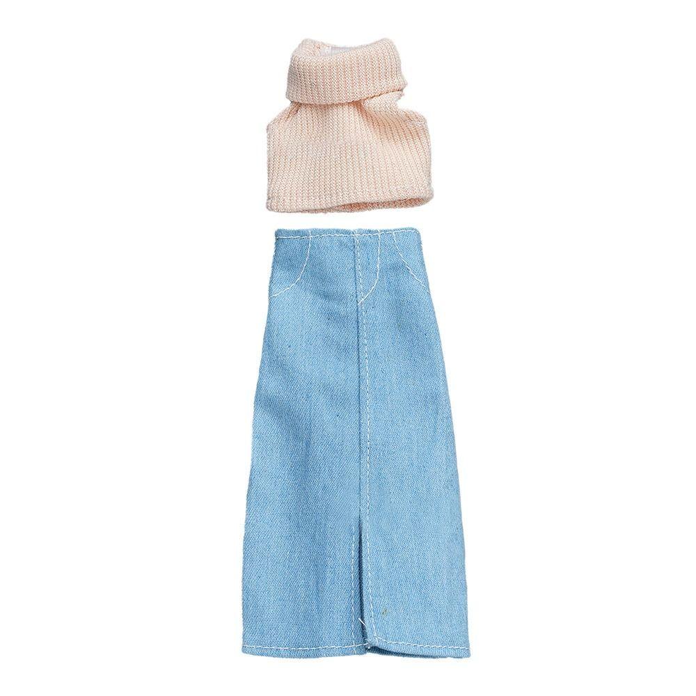 30CM Doll Clothes Suit Fashion Tops Sweater High Waisted Jean Pants Vest Skirt Set For 1/6Bjd Dolls Accessories Kids Toys