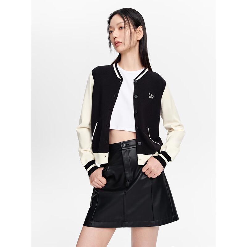 PEACEBIRD Women's Baseball Collar Knit Jacket
