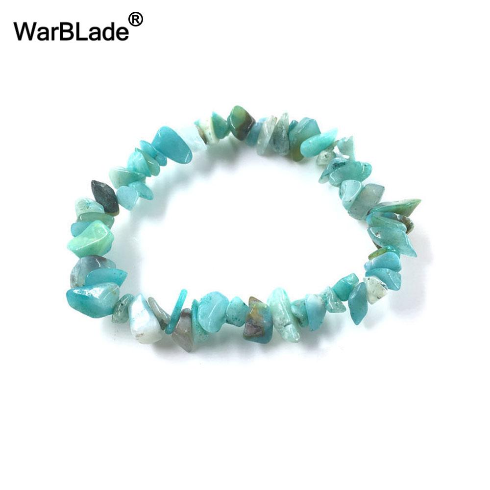 Natural Gemstone Chip Bracelet Amethyst Irregular Stone Beaded Stretch Bangle for Women
