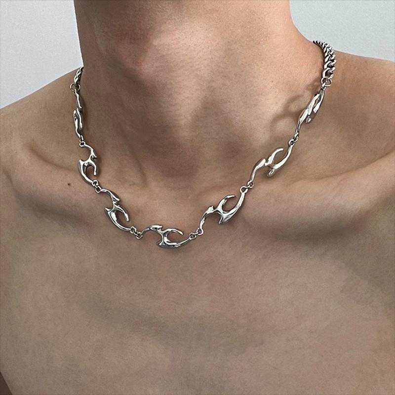 Hip Hop Unregelmäßige Titanstahl Halskette für Mann Luxus Halsband Kette Unisex Schmuck Street Punk Choker Zubehör Großhandel