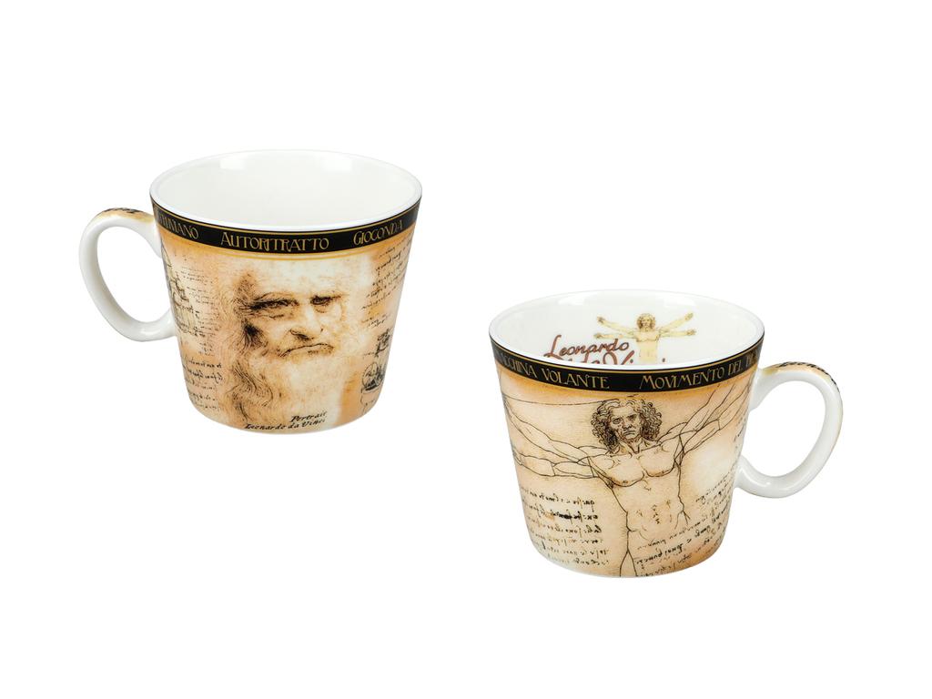 Espresso Cup with Saucer Leonardo Da Vinci Vitruvian Man