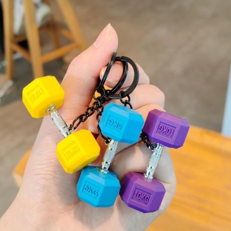 2025 Hantel Schlüsselanhänger Silikon Hantel Schlüsselanhänger Fitnessstudio Geschenke für Fitnessstudio-Liebhaber Fitness Trainer Geschenk Rucksack Autoschlüssel Anhänger
