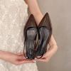 Women's Leather Pointed Toe Slingback Slip-on Flats Sandals Soft Comfortable Casual Female Summer Daily Footwear Shoes