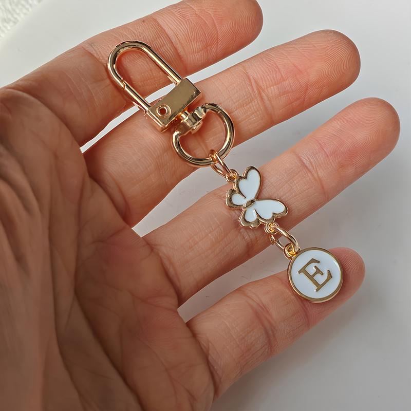 1 Stück Schlüssel-Logo Leichter Schlüsselanhänger Autoschlüssel Begleiter Taschenanhänger Langlebigkeit Metallschlüsselanhänger Monogramm-Anhänger Schmetterling Monogramm-Schlüsselanhänger