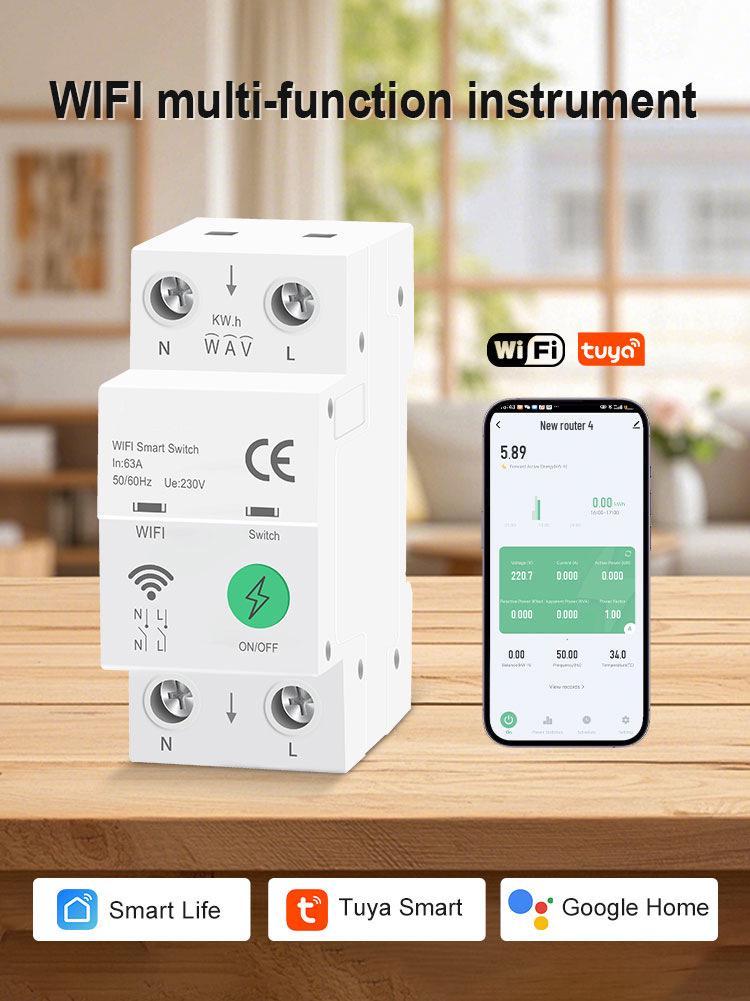 Smart WiFi Mobile Remote 2P Circuit Breaker Timer Switch