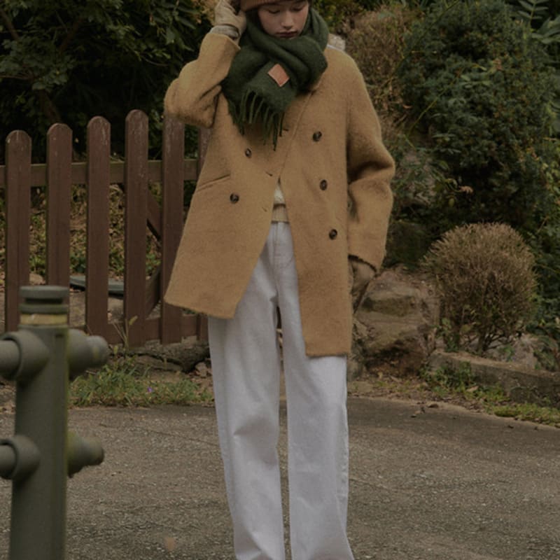 WISELY FROST MOHAIR Wool MUFFLER_GREEN