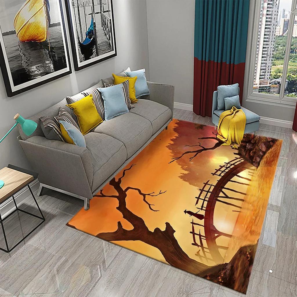 Colorful Tree Abstract Oil Painting Carpet Living Room Bedroom Decor Rug Room Floor Mats Kitchen Bathroom Entrance Non-slip Mats
