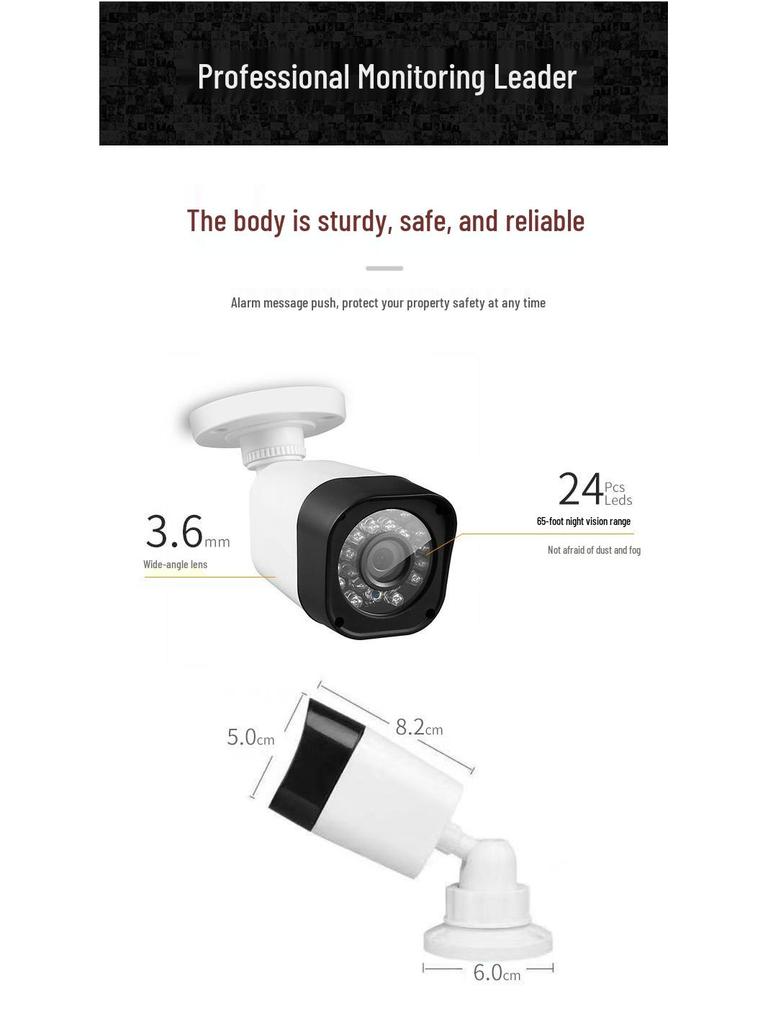 Surveillance Camera Set: AHD High-Definition with Infrared Night Vision, 4-Channel & 8-Channel DVR Kit.