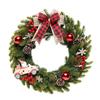 Wooden American Style Christmas Wreath Door Sign Flat Printed Plaque for Window and Decoration