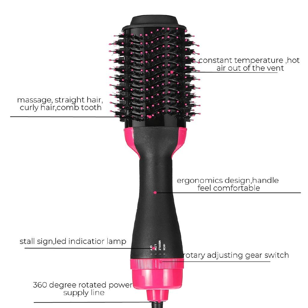 2in1 Multifunctional One Step Dryer Volumizer Hot Hair Brush Curler Hair Straightener Comb Styling Curling Flat Iron