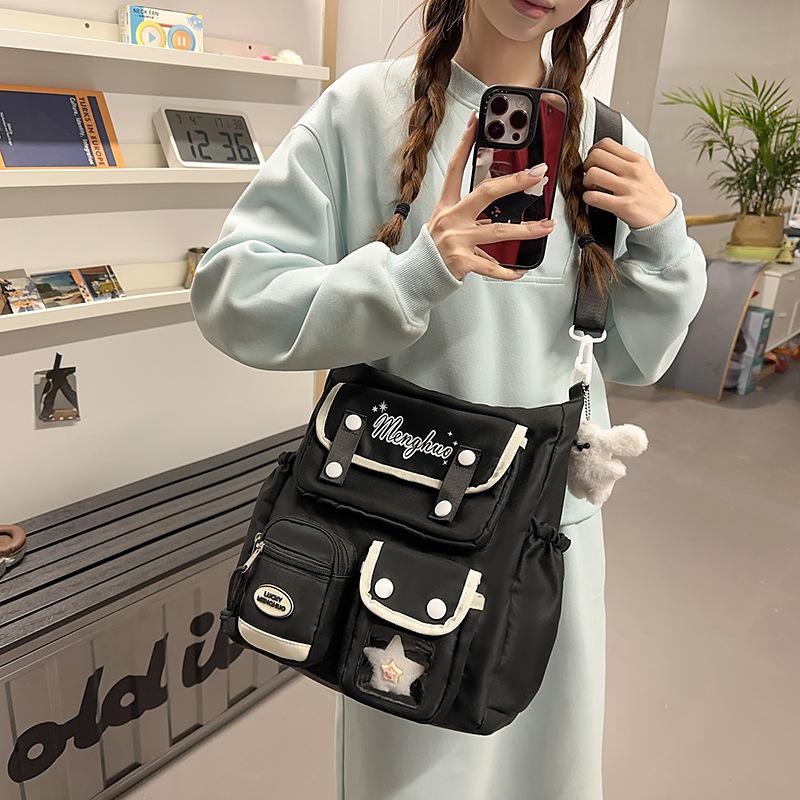 Soft Girl Painbag, Fresh and Cute Schoolbag, School-style Tutorial Bag, Multi-layered Design Sense, Female Student Tutorial Backpack