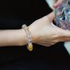 10Mm Premium Natural White Crystal Citrine Design Contrast Color Bracelet Bracelet
