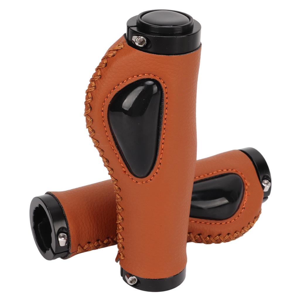 Artificial Leather Bicycle Grips Liquid Silicone Palm Pad Shock Absorption Handlebar Cover for Bike Accessories Brown