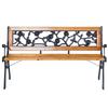 KADAX Garden Park Bench Wooden 127cm Bench With Backrest Cast Iron Roses