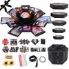 RECUTMS Überraschungsbox Album Geschenkbox Handgemacht Kreativ DIY Scrapbook Explosionsbox Liebeserinnerung Fotoaufbewahrung Schwarz
