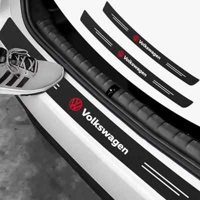 Bil Bakre Stötfångare Skyddsklistermärke Kolfiber Bil Baklucka Skydd Tillbehör För Volkswagen Golf Passat Scirocco Jetta Arteon