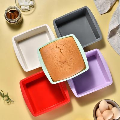 4 Peças de Forma Quadrada de Silicone para Bolo Antiaderente Pote para Brownie com Alça Antiderrapante Segura para Forno e Air Fryer Perfeita para Assar Bolos