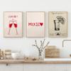 Meksykański Plakat Artystyczny Napoje i Lody Tequila Minimalistyczny Vintage Dekoracja Ścienna Druk na Płótnie Dekoracja Baru Domowego Idealny Prezent