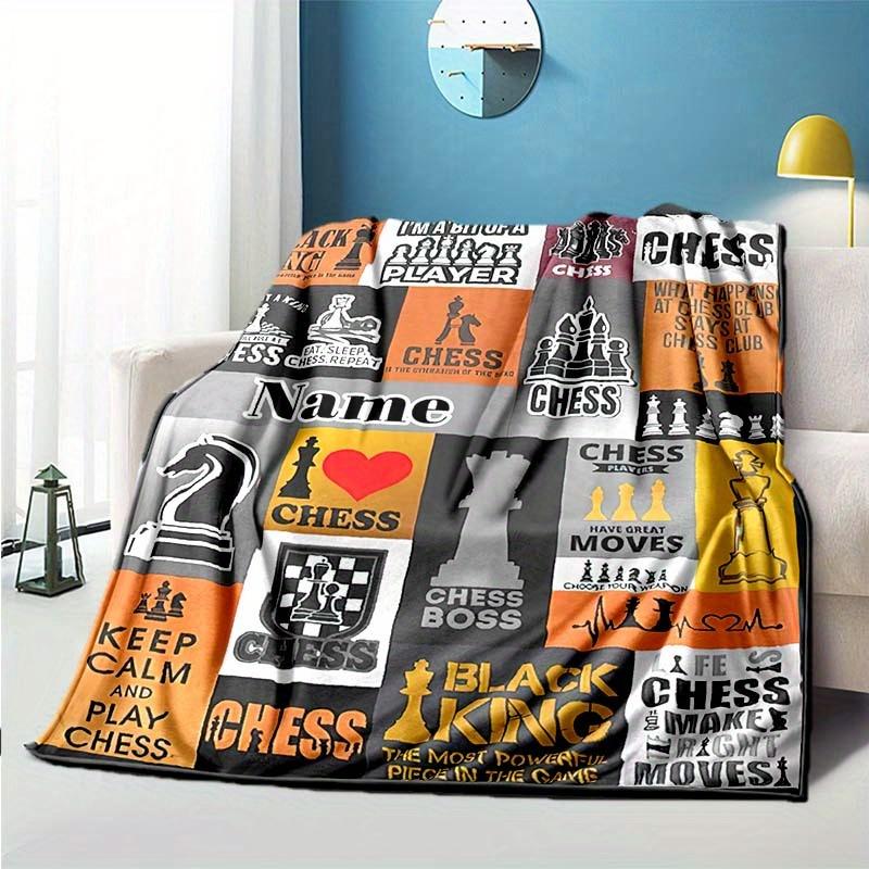 Chess Customize Your Name Blanket Used For Chair Office Sofa Bed Camping Soft And Warm Giving Friends And Relatives Birthday Graduation Gift