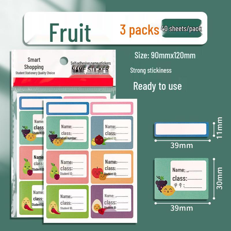 Self-Adhesive Name Stickers: Book, Water Bottle & Kindergarten Labels for Elementary Students