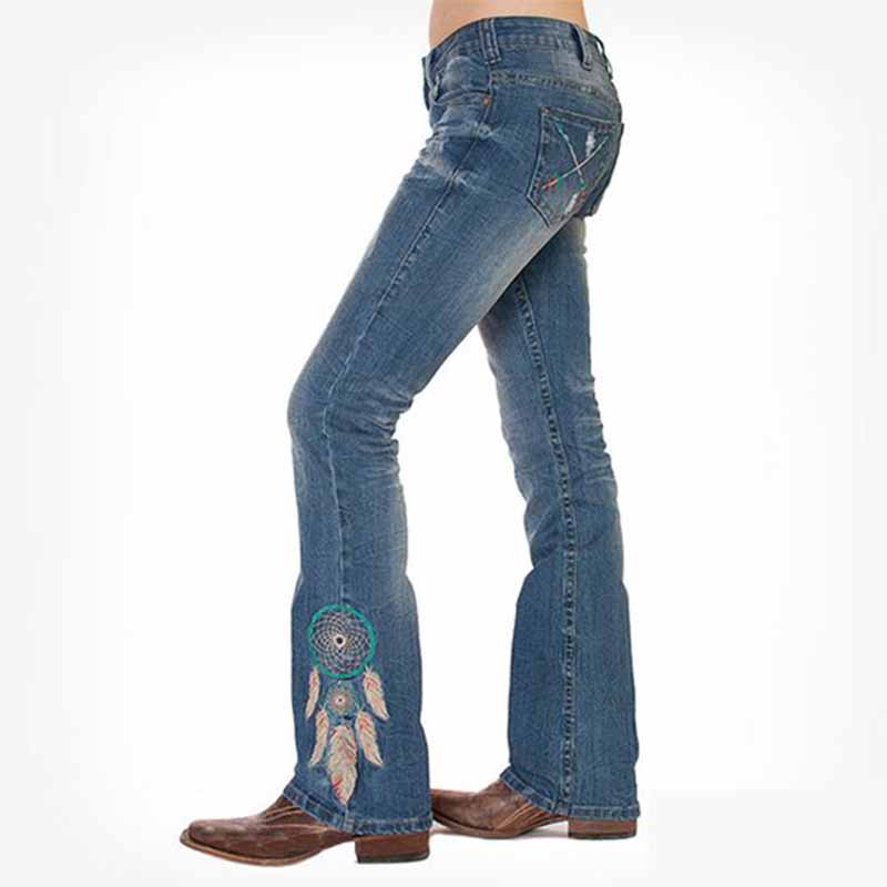 Moda Mujer Denim Pantalones Largos Pluma Atrapasueños Bordado Lavado Bootcut  Jeans comprar a buen precio — entrega gratuita, reseñas reales con fotos —  Joom