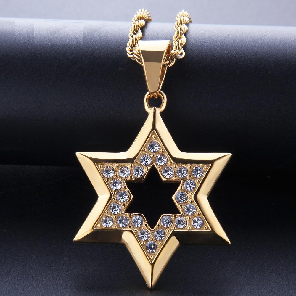 New Alloy Pendant Hexagonal Star Pendant Vacuum Trendy Mens Accessory