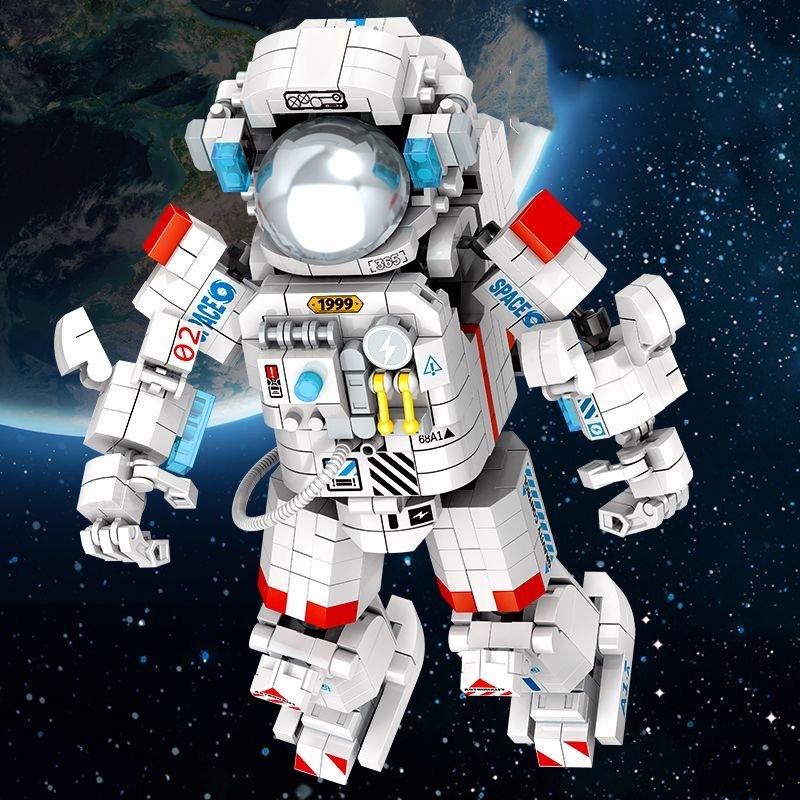 Space Aviation Astronaut Sunflower Bouquet Model Building Blocks Boys And Girls Children's Educational Assembly Toys