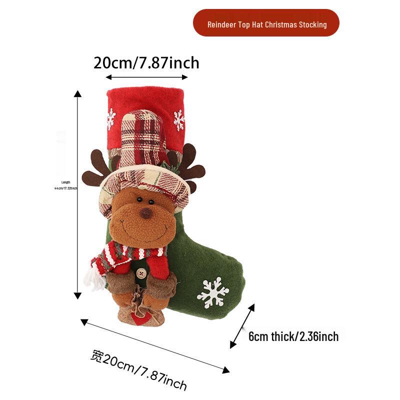 Children's Christmas Stocking Gift Bag and Tree Ornament Decoration