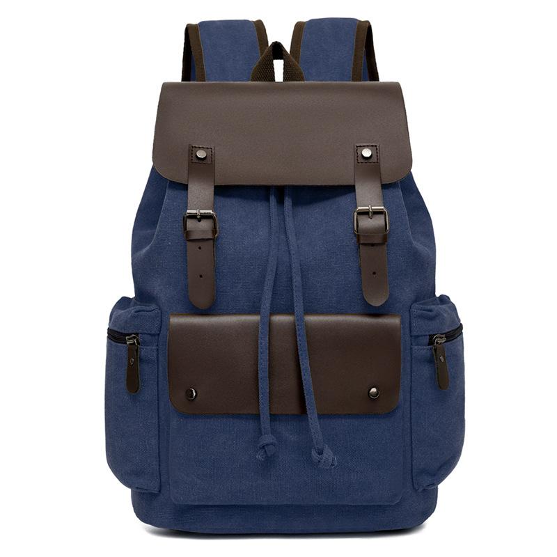 TS JYL Laptop bag,Vintage Canvas Backpack Drawstring Flip Design Outdoor Commuter Bag