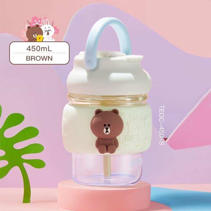 Thermos TEGC-450-S Bubble Flower Puff Glass Straw Cup