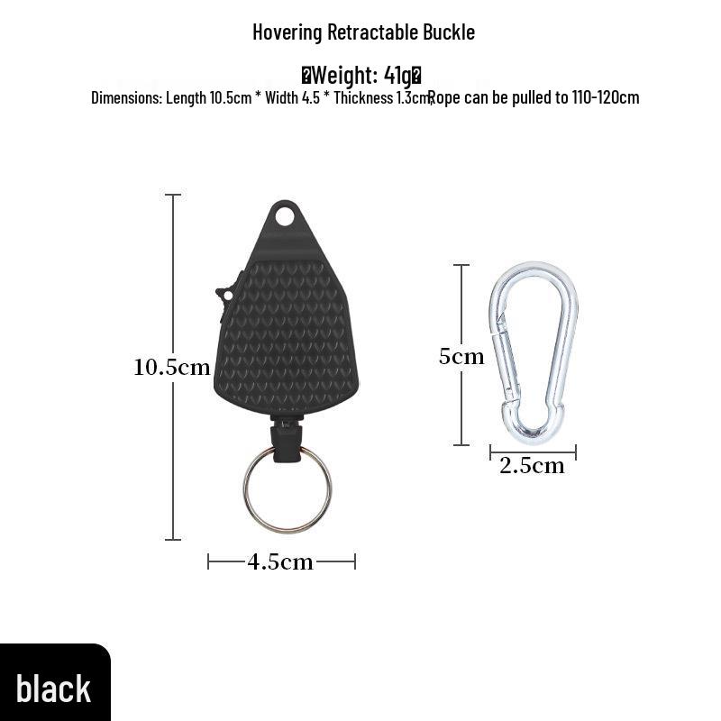 Retractable Fishing Rod and Lure Lanyard with Pull-Out Buckle and Switch