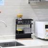 Space Saver Multifunction Kitchen Rack Refrigerator Storage Rack Organizer Shelf Fridge Side Wall Storage Hanging Holder Black