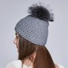 SOMALER Handmade Warm Winter Hats for Women Real Fox/Raccoon Fur Pompom Beanies Mix-color Caps
