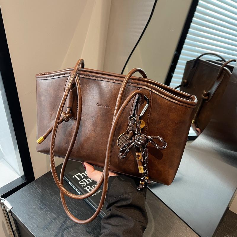 

Премиальная текстура нишевая сумка новая мода 2025 наплечная сумка женская большая вместительная сумка-тоут большая сумка коричневый