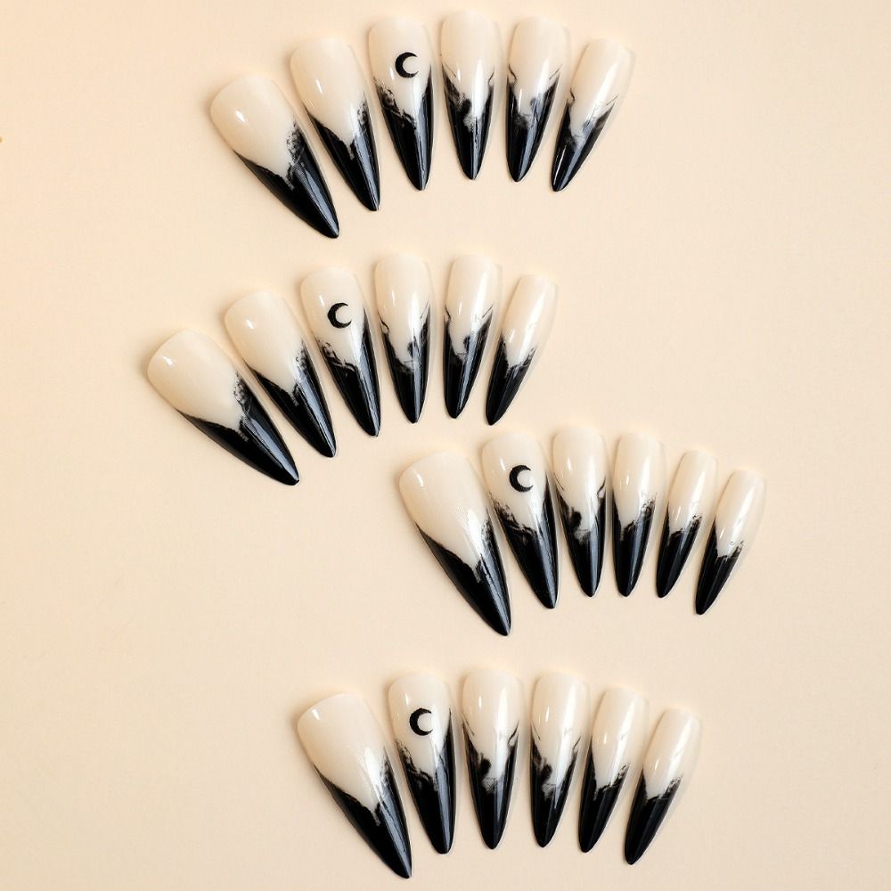 Long Length Halloween False Nail Wearable Manicure Press on Nails Detachable Nail Tips  Girl
