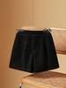High-Waisted Women's Woolen Bootcut Shorts - Plus Size, Autumn/Winter, Loose Fit, Slimming, 200 Jin