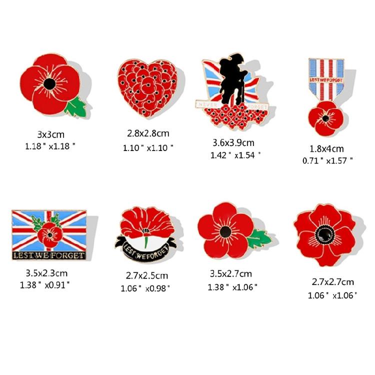 Poppys Lapel Pin Versatile Flower Shape Breastpin Accessory Floral Brooch Pins
