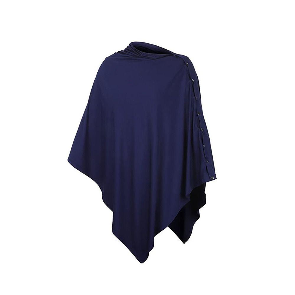 Solid Color Privacy Breastfeeding Shawl Muslin Fabric Baby Nursing Poncho Breastfeeding Cover