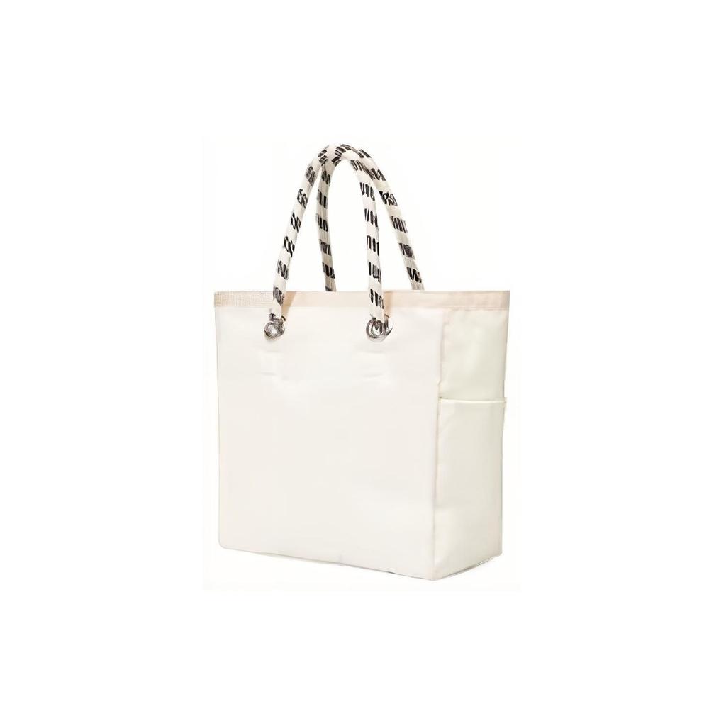 Skechers X LeSportsac Collaboration Logo Print Fabric Tote Bag Unisex Tote Bags Beige L323U153-03TL