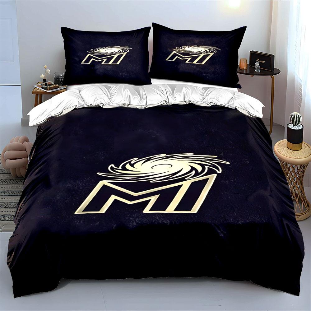 "Stylish MI Logo with Swirling Design" Print Bedding Set Duvet Cover Pillowcases (1* Duvet Cover 2* Pillowcases Do Not Include Comforter)