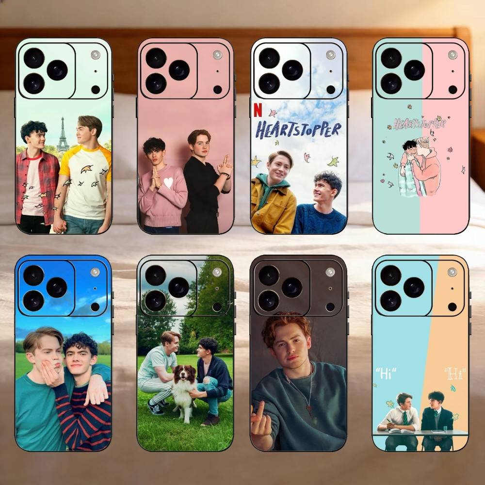 Heartstopper Nick Charlie Stars Phone Case Silicone black Soft For IPhone 17,16,15,14,13,12,11,SE,Plus Pro Max