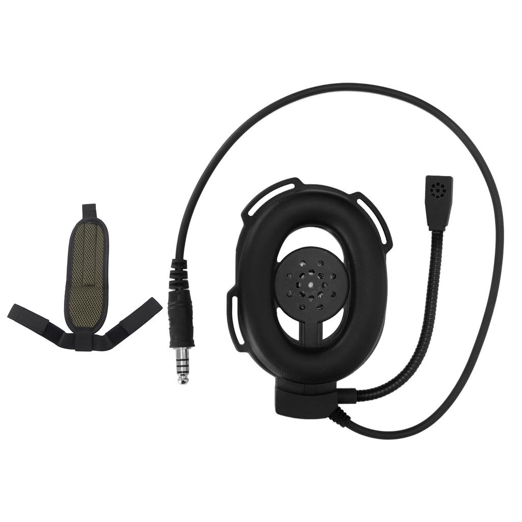 Headphones Motorcycle Helmet Unilateral Headset Military Standard Plug HeadphonesBlack