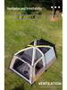 Spacious Waterproof Outdoor Tent with Two Bedrooms and Living Room, Accommodating 4-12 People for Family Camping